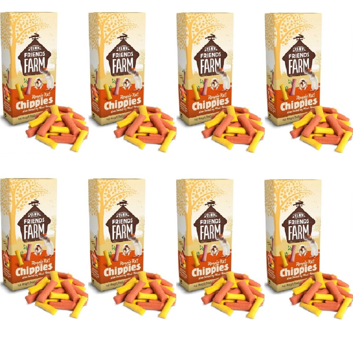 TINY FRIENDS FARM REGGIE RAT & MINI MOUSE CHIPPIES x1 x3 x8 : Animal Food Treats