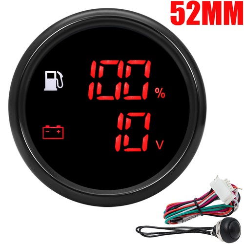 ARTILAURA 52mm Fuel Level Gauge 240-33ohm – 7 Colors LED, Universal For Boat Car Truck