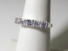 Sparkling Genuine Tanzanite 5-Stone Silver Ring TR21