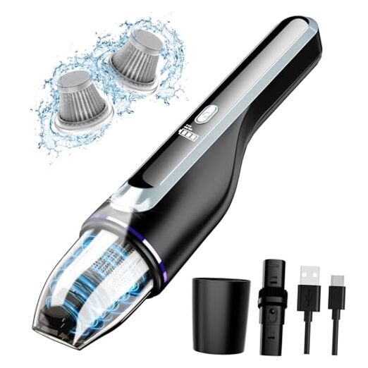 Handheld Vacuum Cordless, Car Vacuum with Brushless Motor & 14000Pa Black