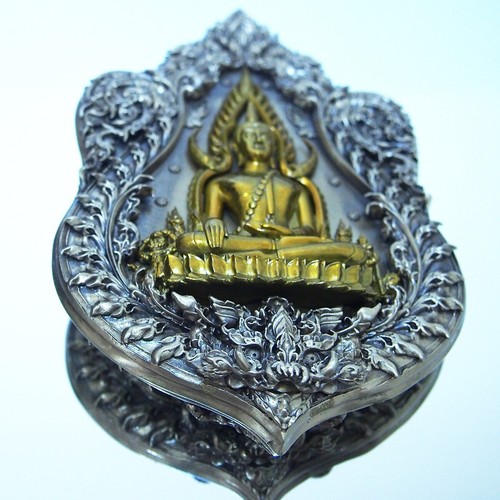 Thai Amulet Sema Coin Phra Buddha Chinnarat Phra Rahoo Size 5" Bronze BE2566 - Picture 12 of 22