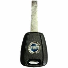 Chiave compatibile Per Fiat guscio panda lama piatta cover senza tasti NERA+LOGO