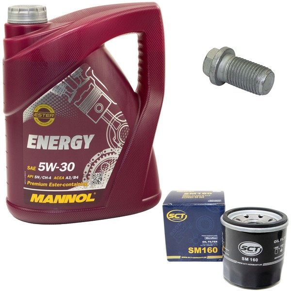 MotoröL ÖLfilter SM160 5W30 5 Liter + ÖLablassschraube FüR Suzuki Baleno 1.3 Eg-image