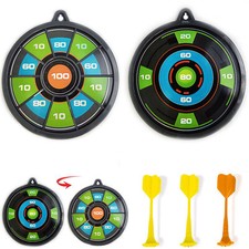 Magnetic Double Sided Safe Dart Board Kids Travel Sport Game Toy Gift W/ 3 Darts