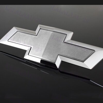 Chrome Black Front Only Bowtie Emblems 2014-2015 Silverado Sierra - Foto 11