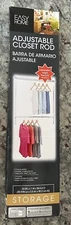 Easy Home Adjustable Height & Width Double Hanging Closet Rod Chrome Plated New
