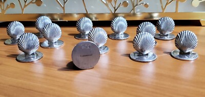 SILVER イタリア ロータリークラブ 貝殻 トレイ シェル シルバー 置物 Antique Sterling Silver Set of 12 Place Card Holders. Tiffany Mid