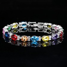 Fashion Women Chain Bracelet Blue Crystal Diamond Bangles For Girl Bracelet Gift