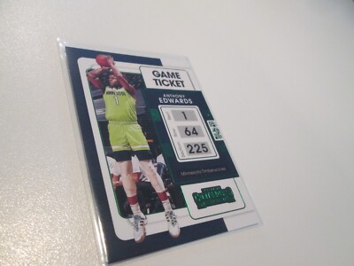 Anthony Edwards   #5  Game Ticket  GREEN / Grün  2021-21 Panini Contenders