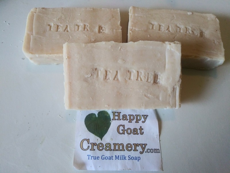 3 BARS TEA TREE OIL GOAT MILK SOAP DIRECT HAPPY GOAT CREAMERY PURE ESSENTIAL OIL
