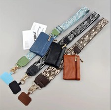 Crossbody Phone Strap with Zippered Pouch/Wallet 3 Color Choices 