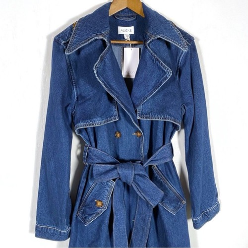 Aligne Jamison Denim Trench Coat NWT Size 38 (US Women's 6) - Picture 5 of 8