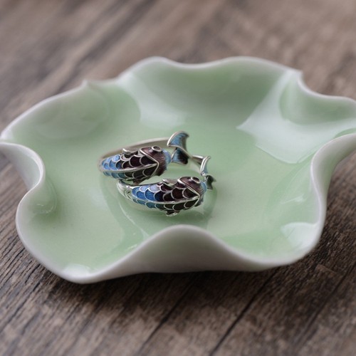 S925 Sterling Silver Adjustable Open Ring - Frog Prince Carving With Natural Stone - View #6