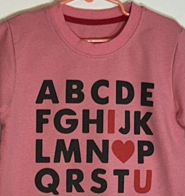 Sudadera Niña Sin Marca Talla 5 Manga Larga Cuello Redondo Rosa Alfabeto/Amor Foto 3 de 4