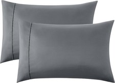 Bedsure Queen Pillow Cases Set of 20" x 30" , 01 - Dark Grey