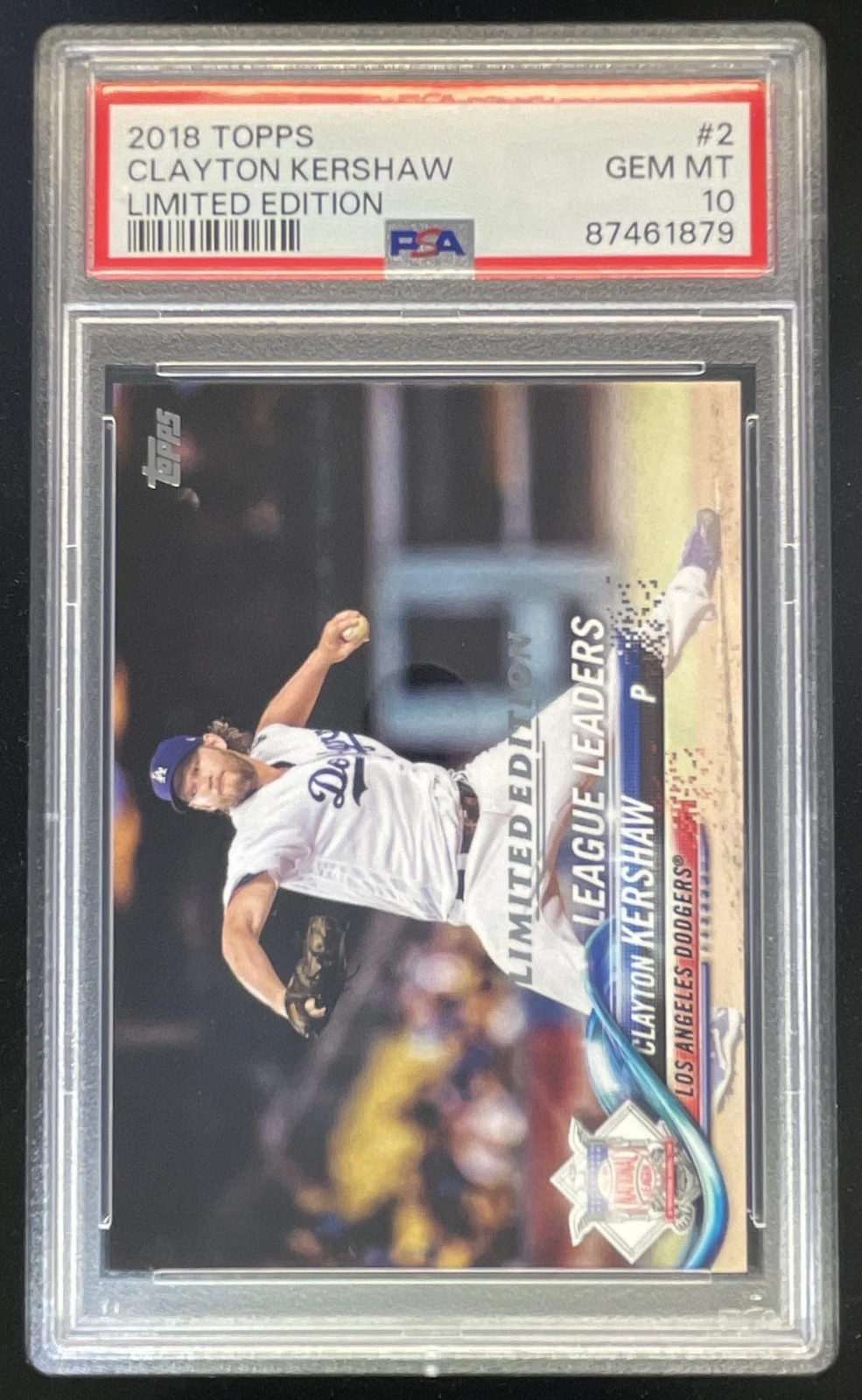 2018 Topps Limited #2 Clayton Kershaw PSA 10