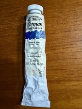 Winsor Newton Cotman Intense Blue Watercolor, 21 ml, Used, 3/4 left