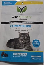 Cat Calming Chews Behavior Support Fast Acting Soothing Bites 30 ct Chicken