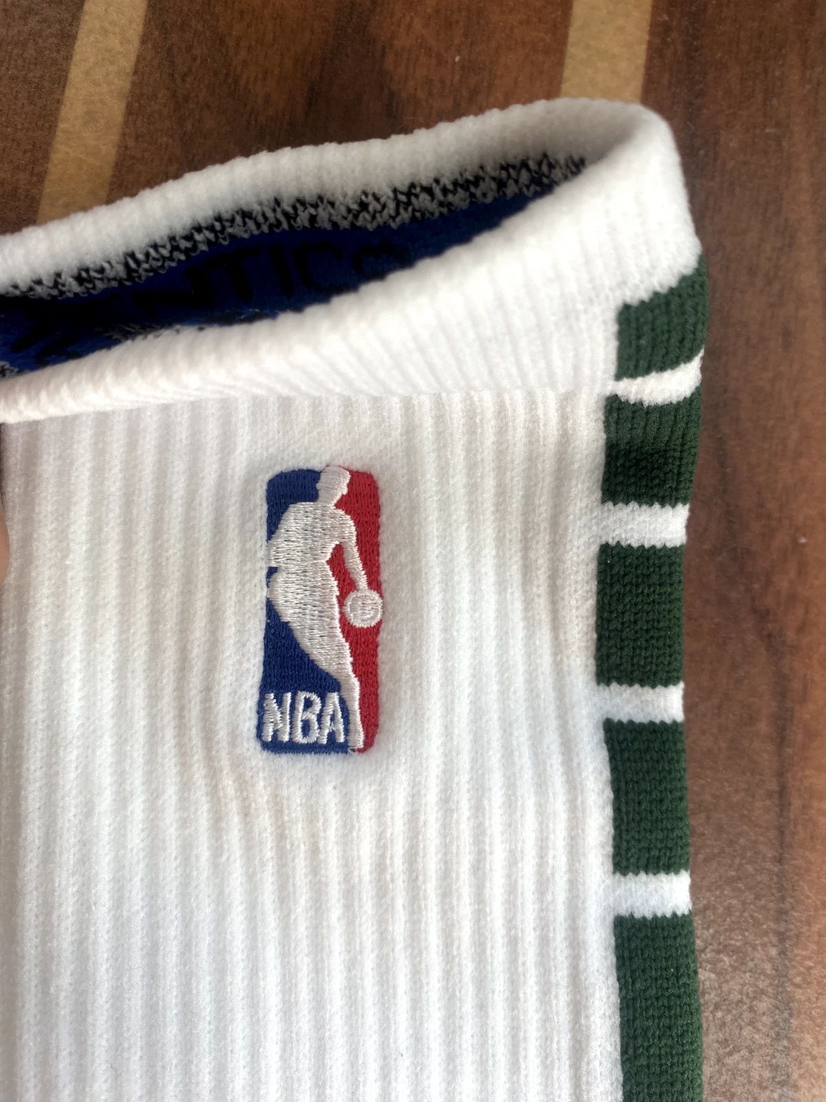 Nike NBA Authentic Player Team Issued Socks White/Dark Green Power Quick Elite