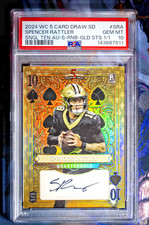2024 Wild Card 5 Card Draw Spencer Rattler Rookie Auto 1/1 Saints Gold PSA 10. rookie card picture