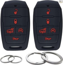 2 Pcs Silicone Key Fob Cover Remote Case Keyless Size: 5 Buttons - Suspension