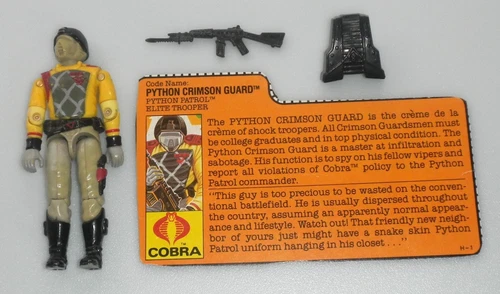 Vintage 1989 Python Patrol Crimson Guard G.I. GI Joe Cobra 100% Complete Figure