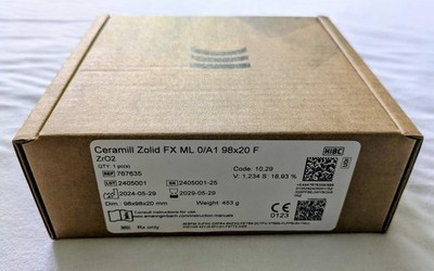 ZOLID FX ML Zirkon Ronde 98x20mm Keramik CAD CAM Schleifkammer Cerec Zahntechnik