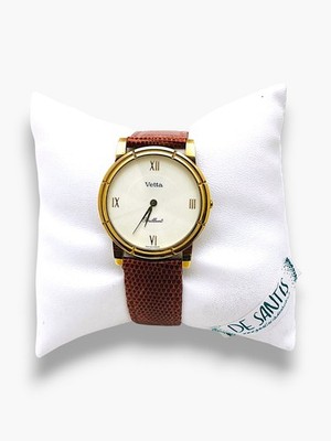 Vintage Vetta Gold Roman Numbers Leather Watch New NOS Swiss Made Classic