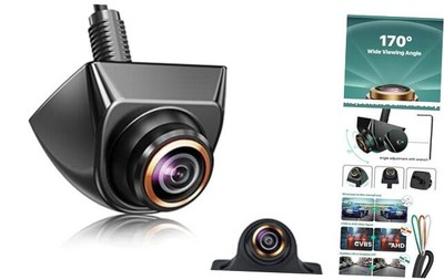 HD Backup/Front/Side View Camera with Gold Rim,  AHD 720P Reverse Rear Cam for 