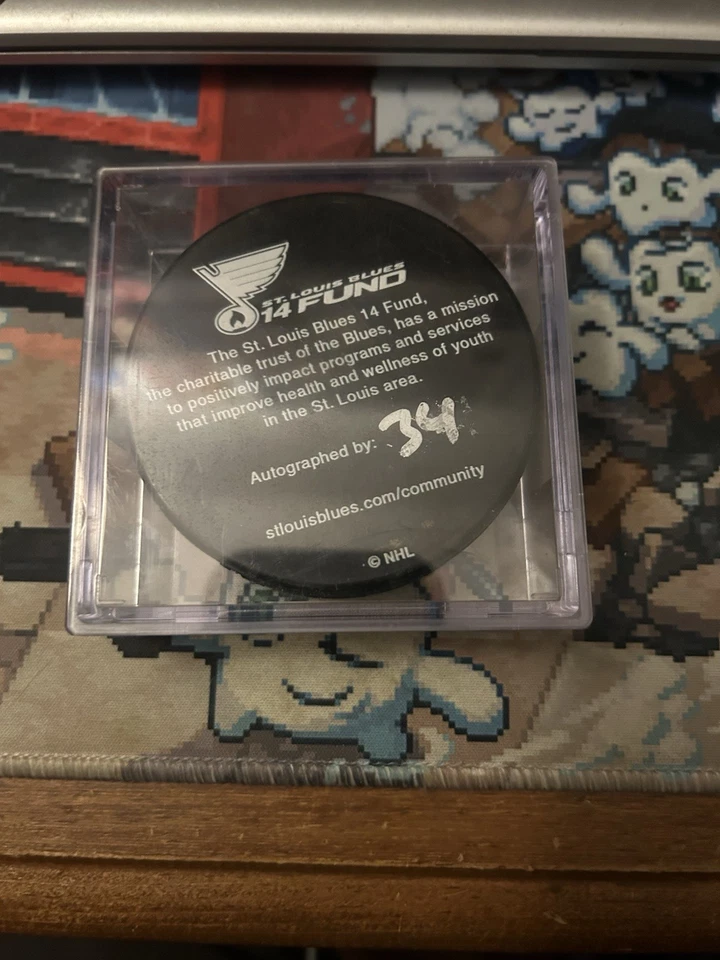 St Louis Blues 14 Fund Puck 2015 Halloween Jake Allen Foto 2 de 2