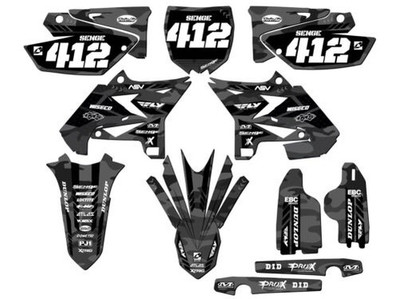 2005-2007 Für UFO Restyle YZ 250 2-STROKE Apache Grau Senge Grafiken Set Com