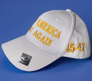 Trump MAGA Hat White Gold 45-47 Make America Great Again MIRAE Republicans OSFA