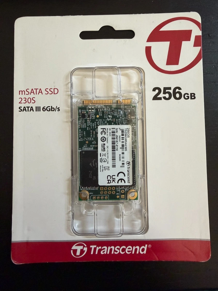 mSATA SSD256GB　Transcend製（ソリッドステートドライブ） トランセンド mSATA SSD 256GB SATA-III 6Gb/s 固体状態ドライブ