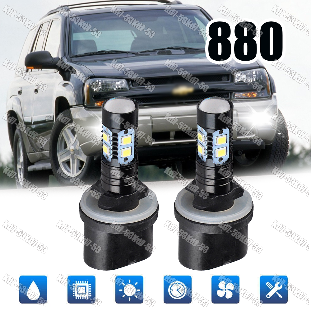 For Chevy Trailblazer 2002-2009 2pcs 880 LED Fog Light Bulbs Super White 6000K