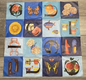 Vintage RARE  Gucci Wrapping Paper 26”x26” Colorful Print  3 Taped Corners See