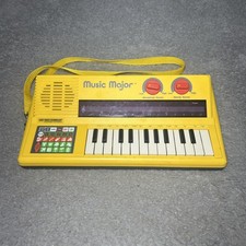 Vintage 1986 V Tech Music Major Electronic Piano Keyboard Yellow - Tested Read 