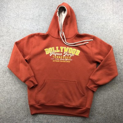 Vintage Dollywood Hoodie Sweatshirt Mens Small Orange Tipsy Pigeon Forge TN USA
