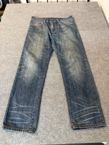 JCP Mens Jeans 32 x 32 Blue Medium Wash Straight Leg Denim Cotton Casual