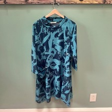 Chalet Et Cici Green and Black Print Tunic Dress with Mock Neck Size L