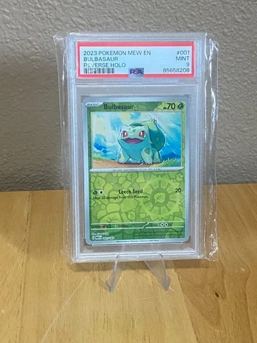 2022 POKEMON MEW EN BULBASAUR REVERSE HOLO CARD #001 PSA 9 MINT