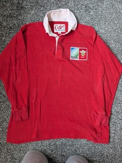 Rare Original Wales 1991 World Cup Rugby Jersey MEDIUM COTTON TRADERS
