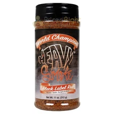 Heavy Smoke Black Label Rub 11 oz Bottle BBQ Seasoning for Brisket Steak Burgers