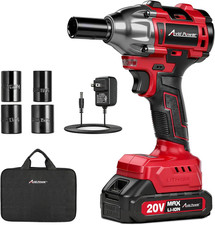 Impact Wrench, 1/2” Impact Gun Max Torque 332 Ft-Lbs (450 N.M), 20V Cordless Imp