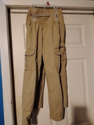 (2)The Children's Place Boys' Pull-on Cargo Pants – Khaki , Size 8 (Lot)