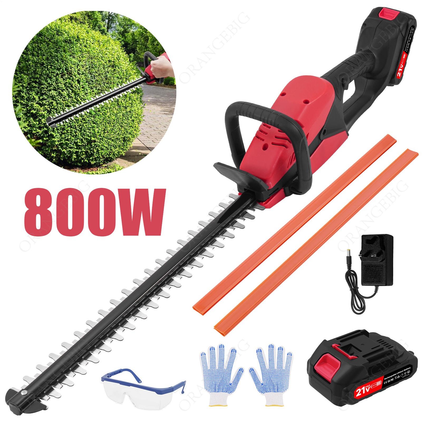 Electric Hedge Trimmer Cutter Cordless Battery - 2 Batteries Included & Charger