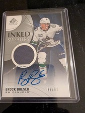 2019-20 SP Game Used Inked Sweaters Jersey Brock Boeser Autograph 93/99