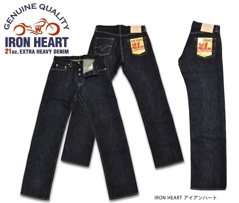 IRON HEART アイアンハート 634S w31 IRON HEART 634S – 21oz Selvedge Straight Jeans Indigo IH-634S NEW
