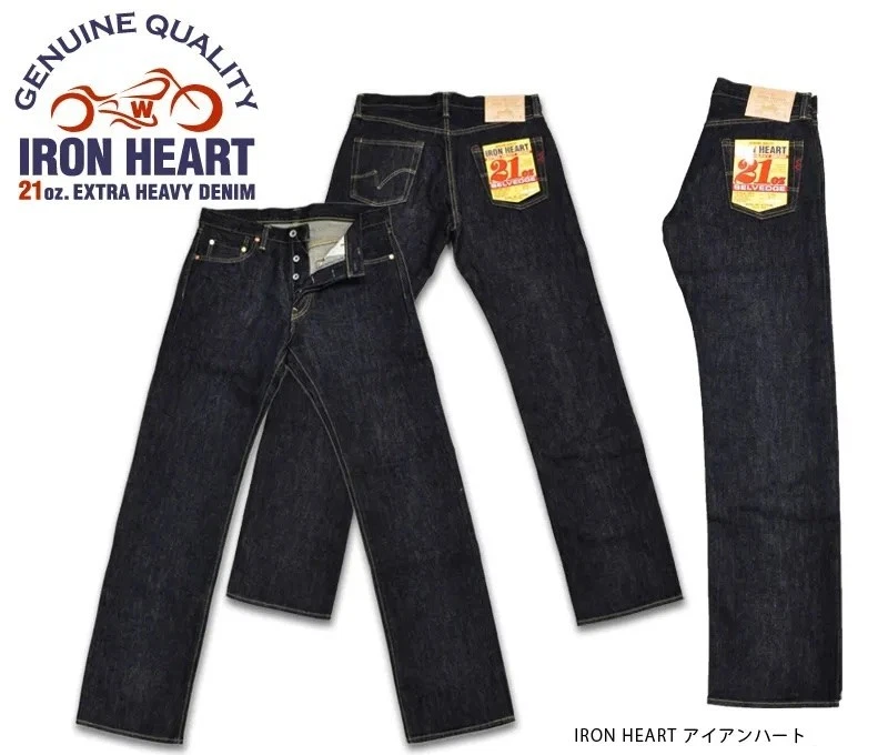 IRON HEART 634S – 21oz Selvedge Straight Jeans Indigo IH-634S NEW