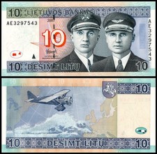 Lithuania 10 Litu, 2007, P-68, UNC