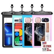4 Pack 10.5“ Large Waterproof Phone Pouch - Underwater Black+Blue+Green+Pink